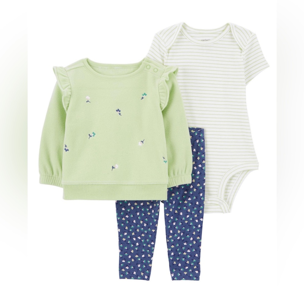 Baby Girl Carter's Ruffle Pullover, Bodysuit & Pants Set SIZE 24M